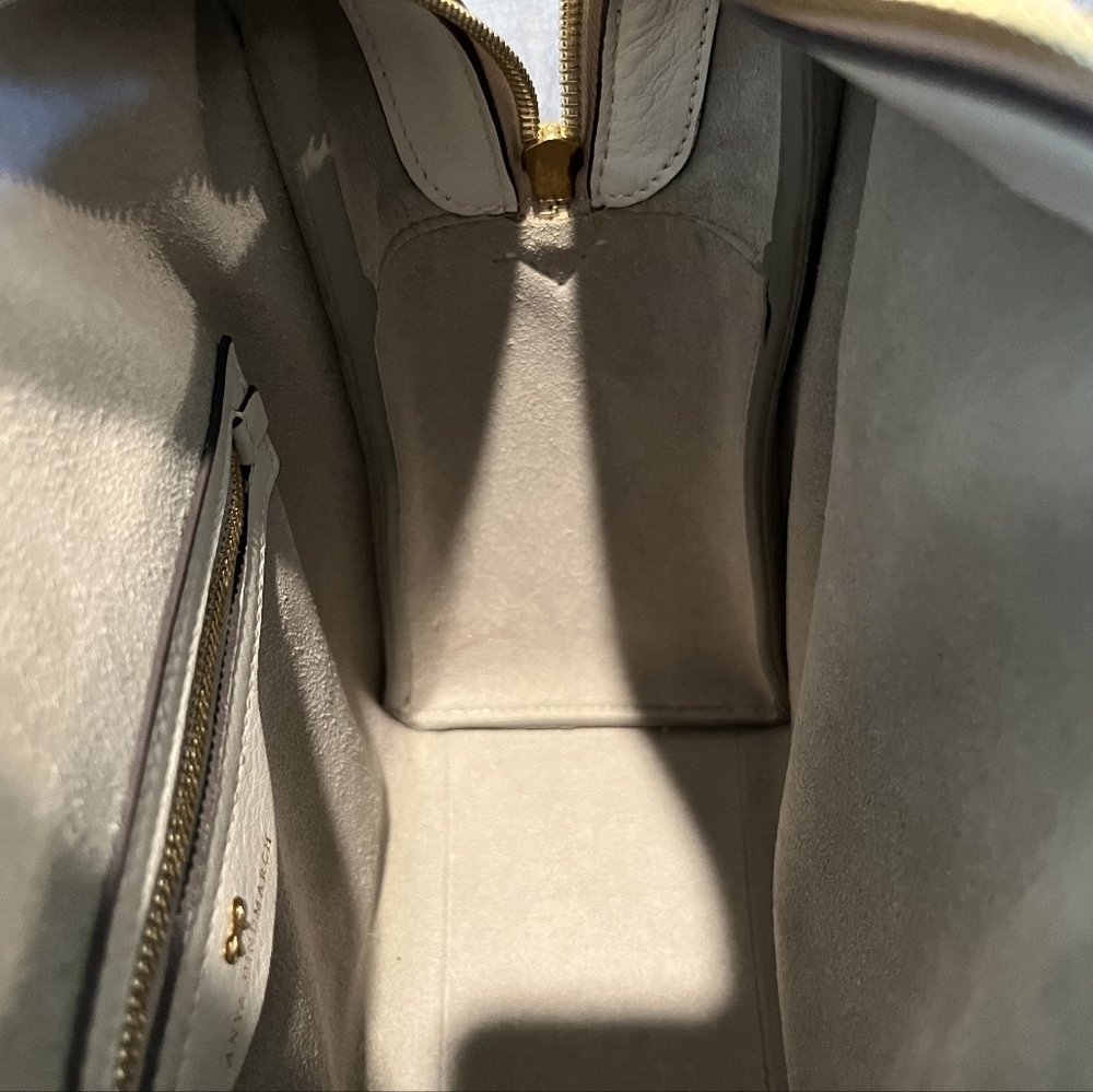 Rare Anya Hindmarch Buddy Cream Leather Tote/Shoulder Bag Made in Italy … - Picture 13 of 16